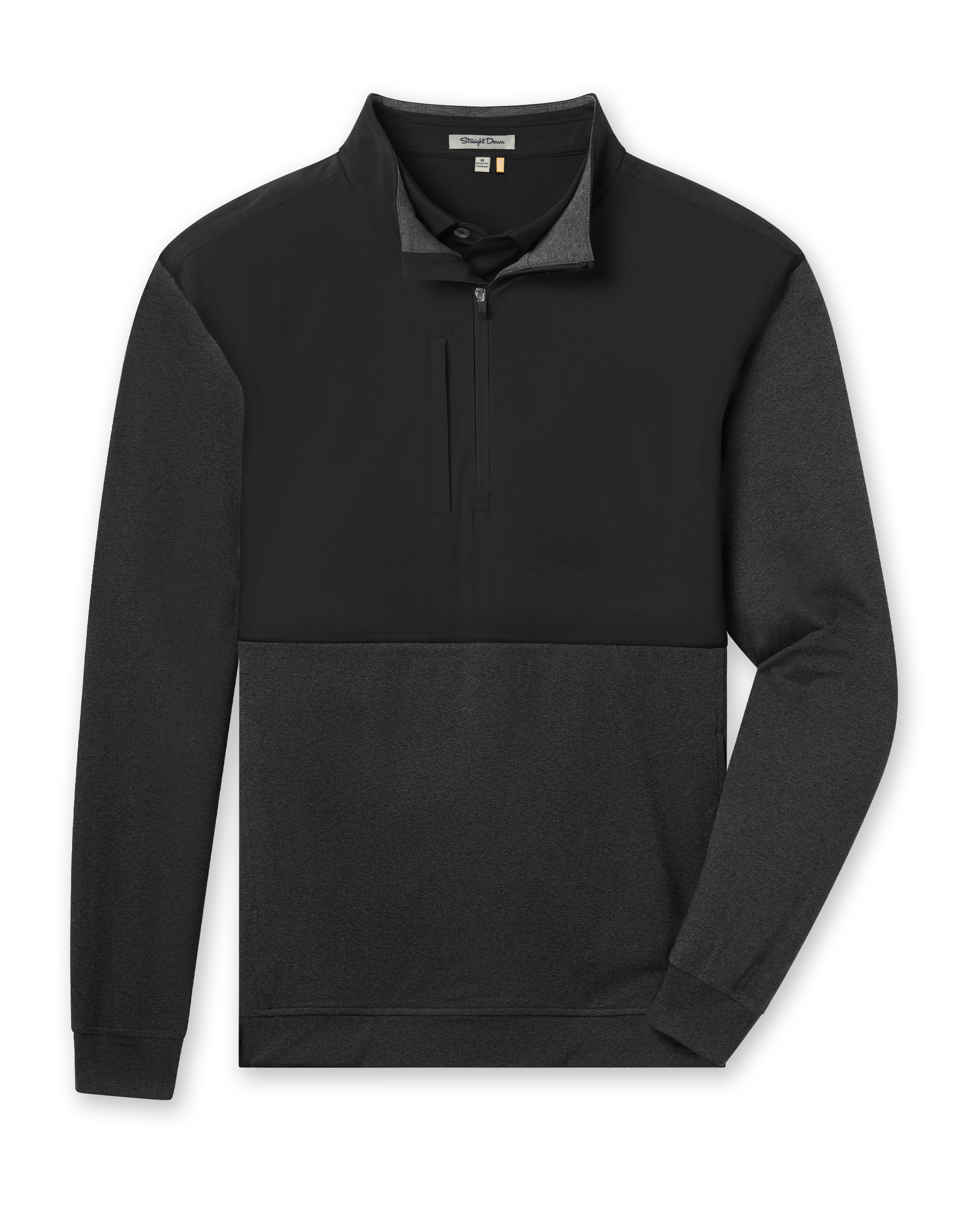 Straight Down Harding Hybrid Quarter Zip - Black