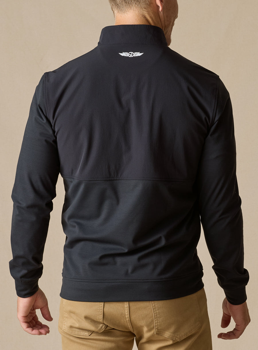 Straight Down Harding Hybrid Quarter Zip - Black