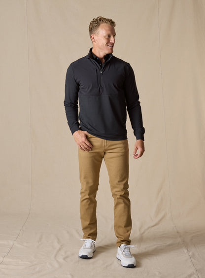 Straight Down Harding Hybrid Quarter Zip - Black