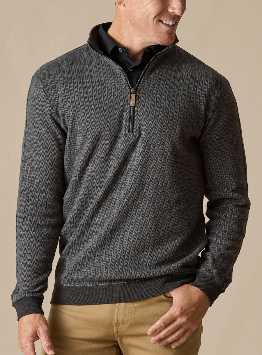 Straight Down Harrison Quarter Zip - Black
