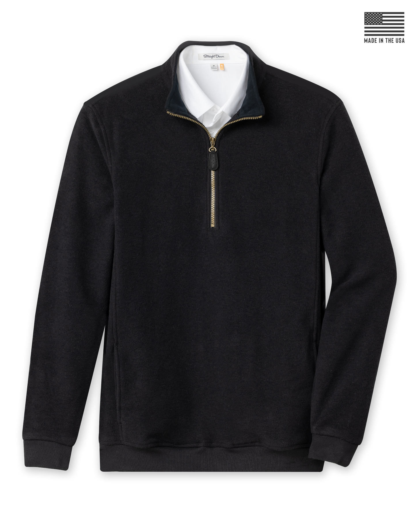Straight Down Major Quarter Zip - Black