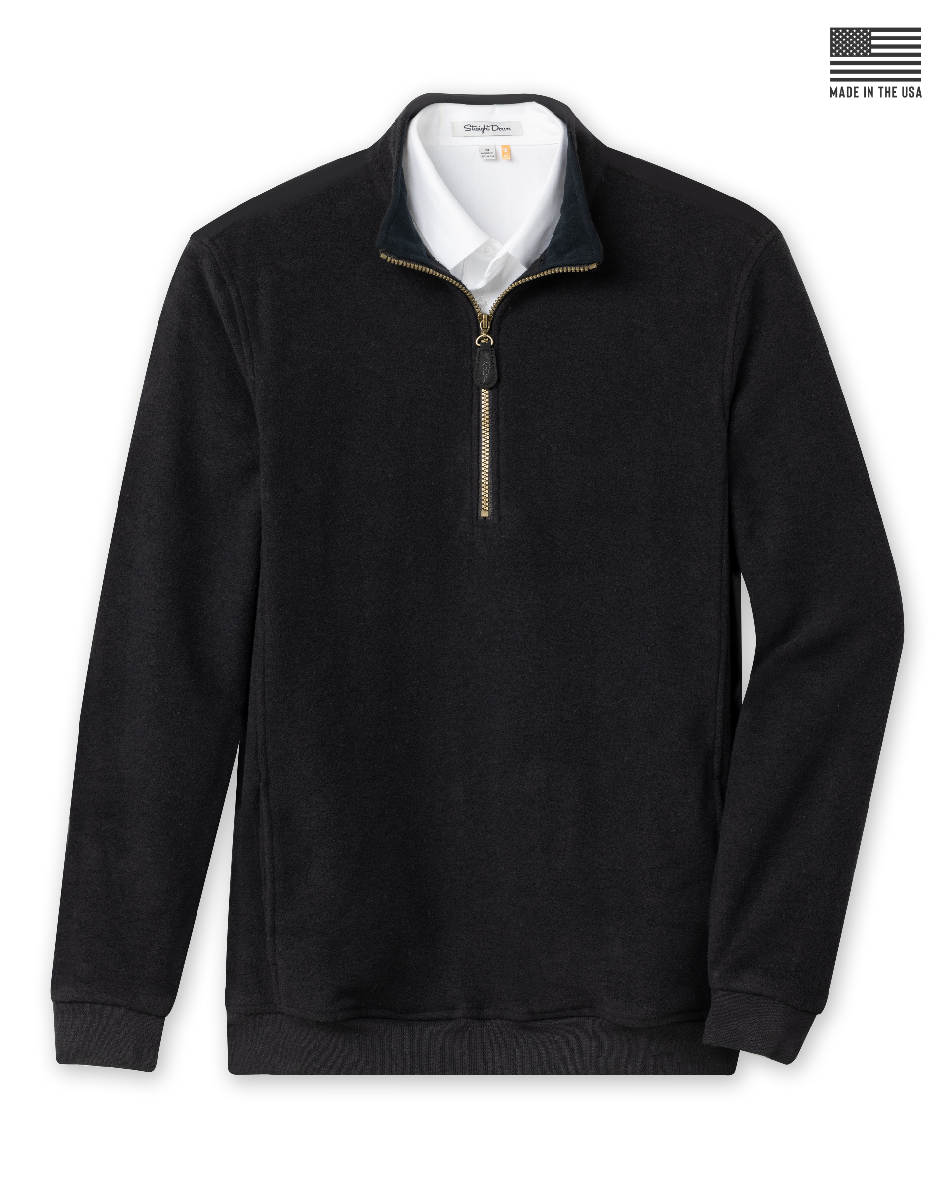 Straight Down Major Quarter Zip - Black