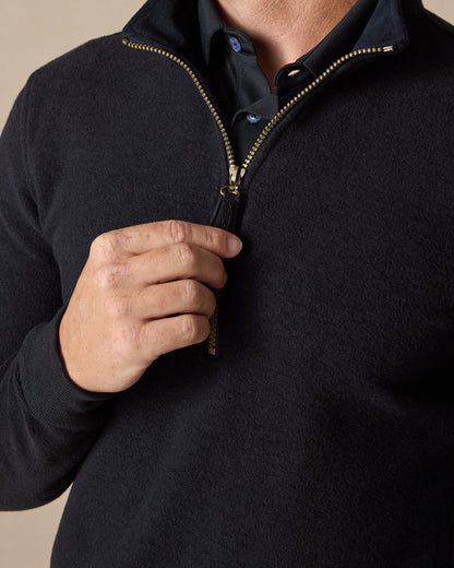Straight Down Major Quarter Zip - Black