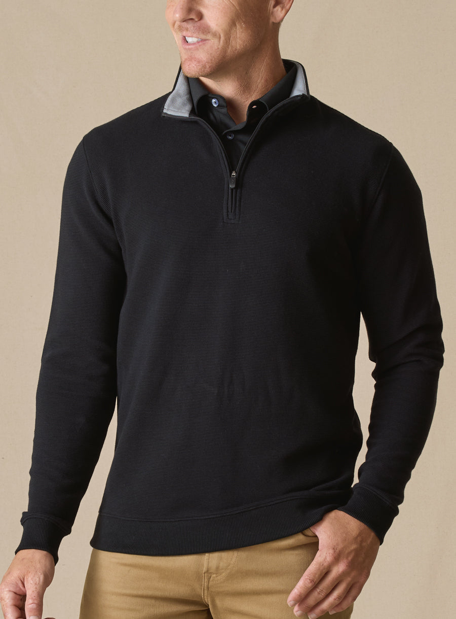 Straight Down Catalina Quarter Zip - Black