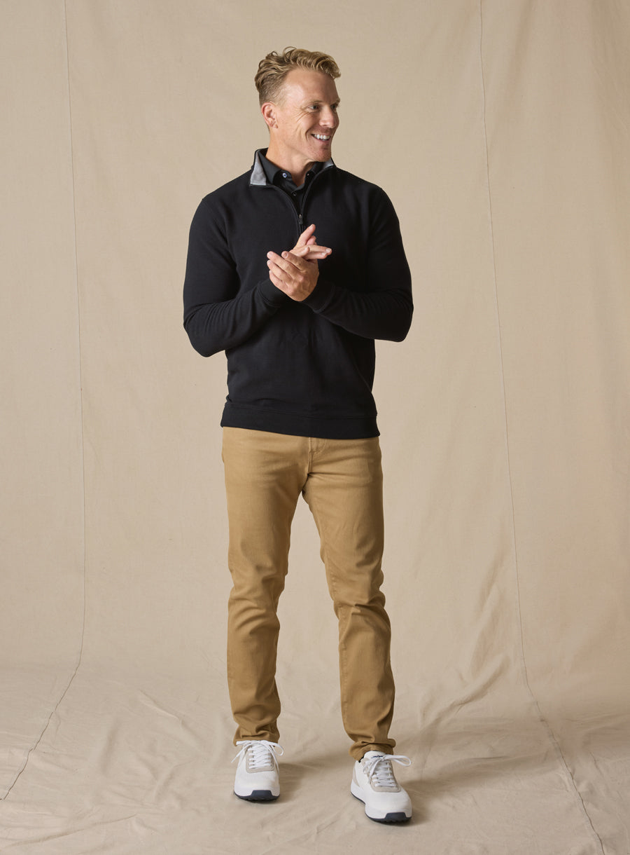 Straight Down Catalina Quarter Zip - Black