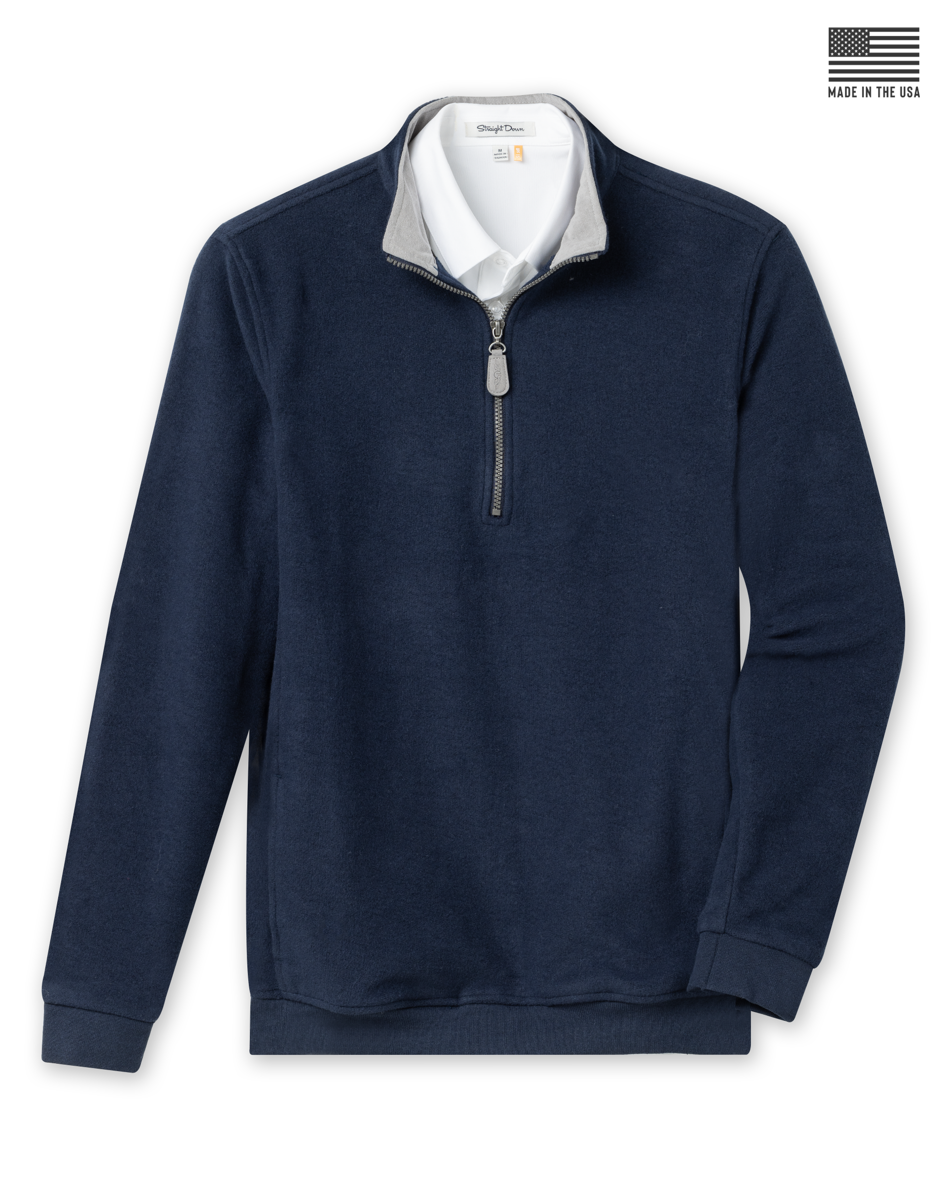 Straight Down Major Quarter Zip - Indigo