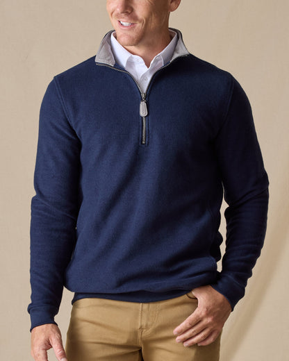 Straight Down Major Quarter Zip - Indigo