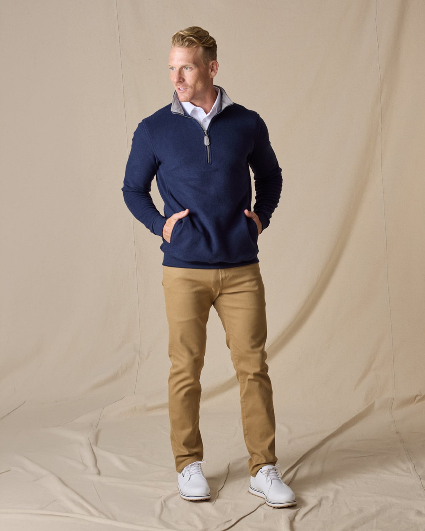 Straight Down Major Quarter Zip - Indigo