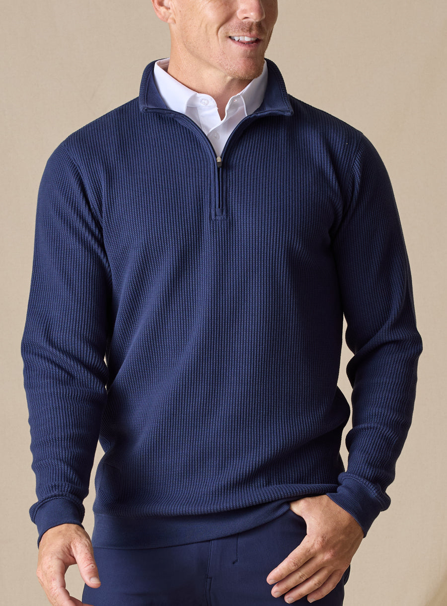 Straight Down Cambria Quarter Zip - New Indigo