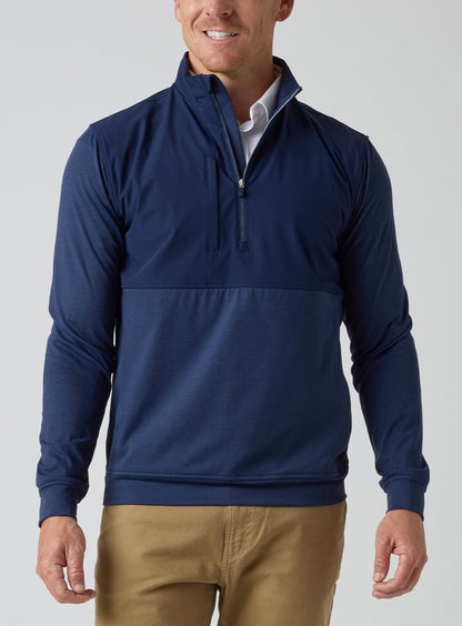 Straight Down Harding Hybrid Quarter Zip - New Indigo