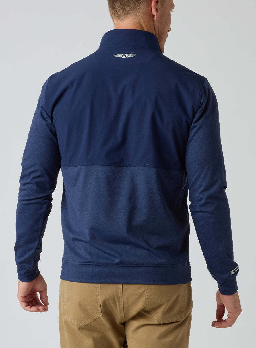 Straight Down Harding Hybrid Quarter Zip - New Indigo