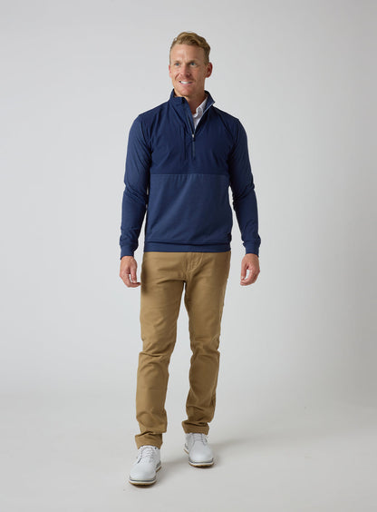 Straight Down Harding Hybrid Quarter Zip - New Indigo