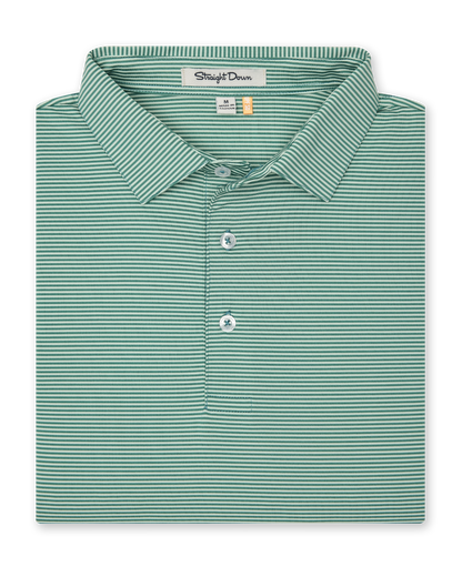 Straight Down Peninsula Stripe Polo - Celery