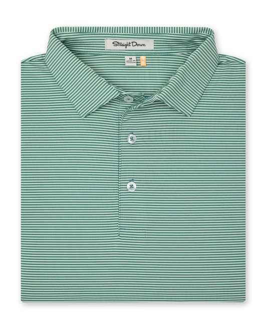 Straight Down Peninsula Stripe Polo - Celery