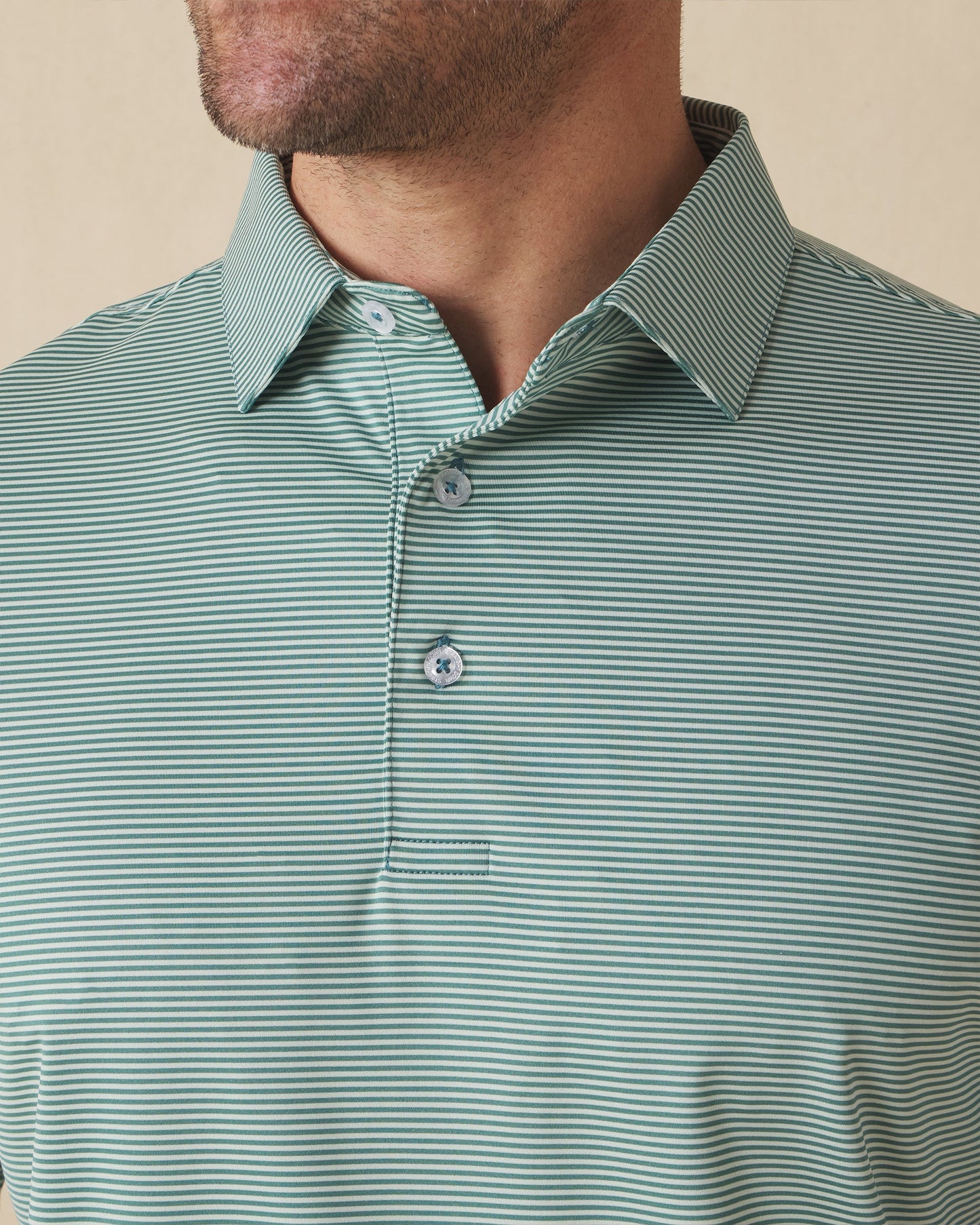Straight Down Peninsula Stripe Polo - Celery