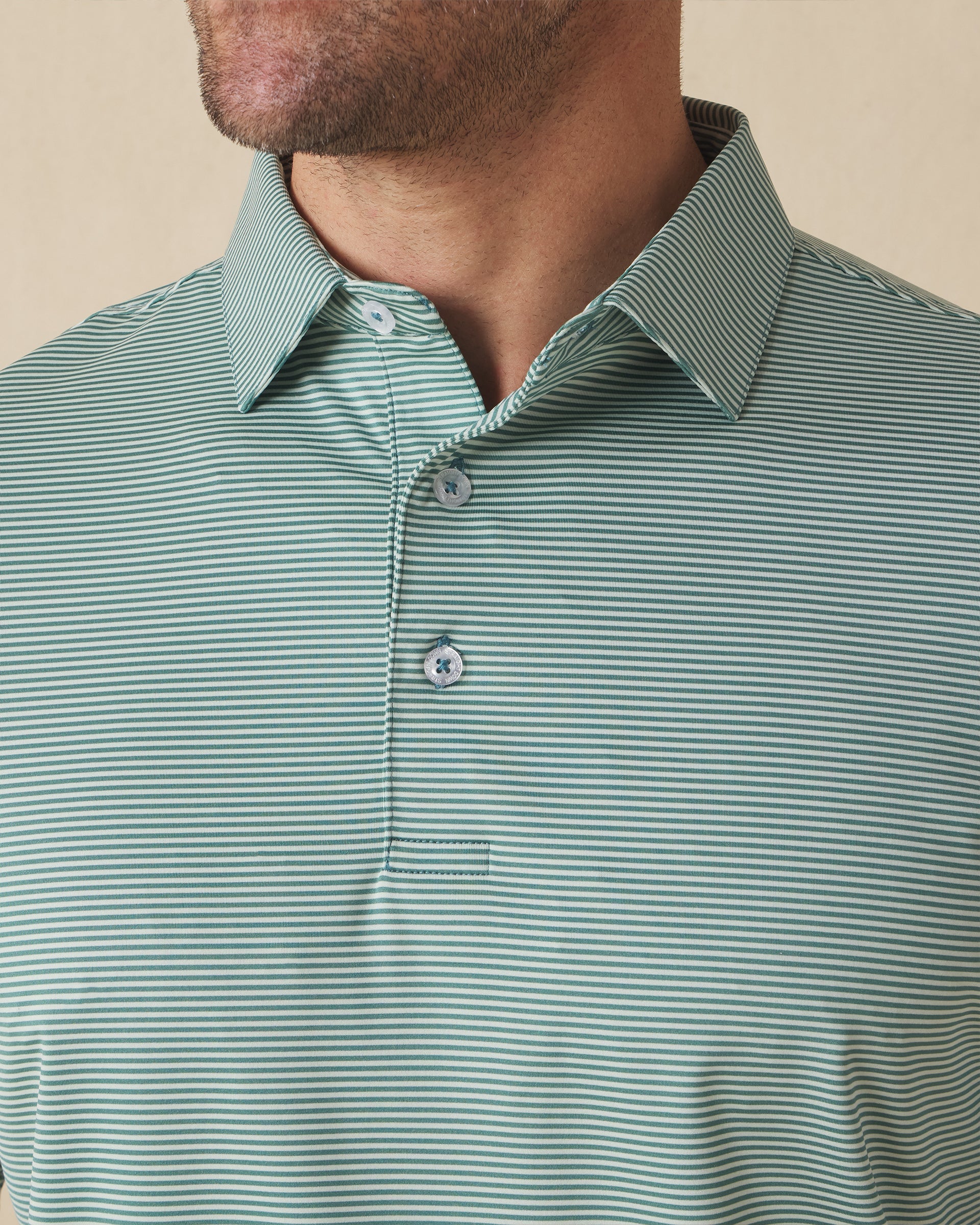 Straight Down Peninsula Stripe Polo - Celery