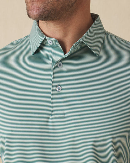 Straight Down Peninsula Stripe Polo - Celery