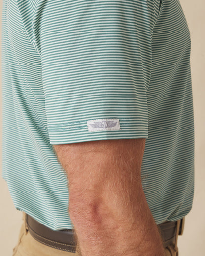 Straight Down Peninsula Stripe Polo - Celery