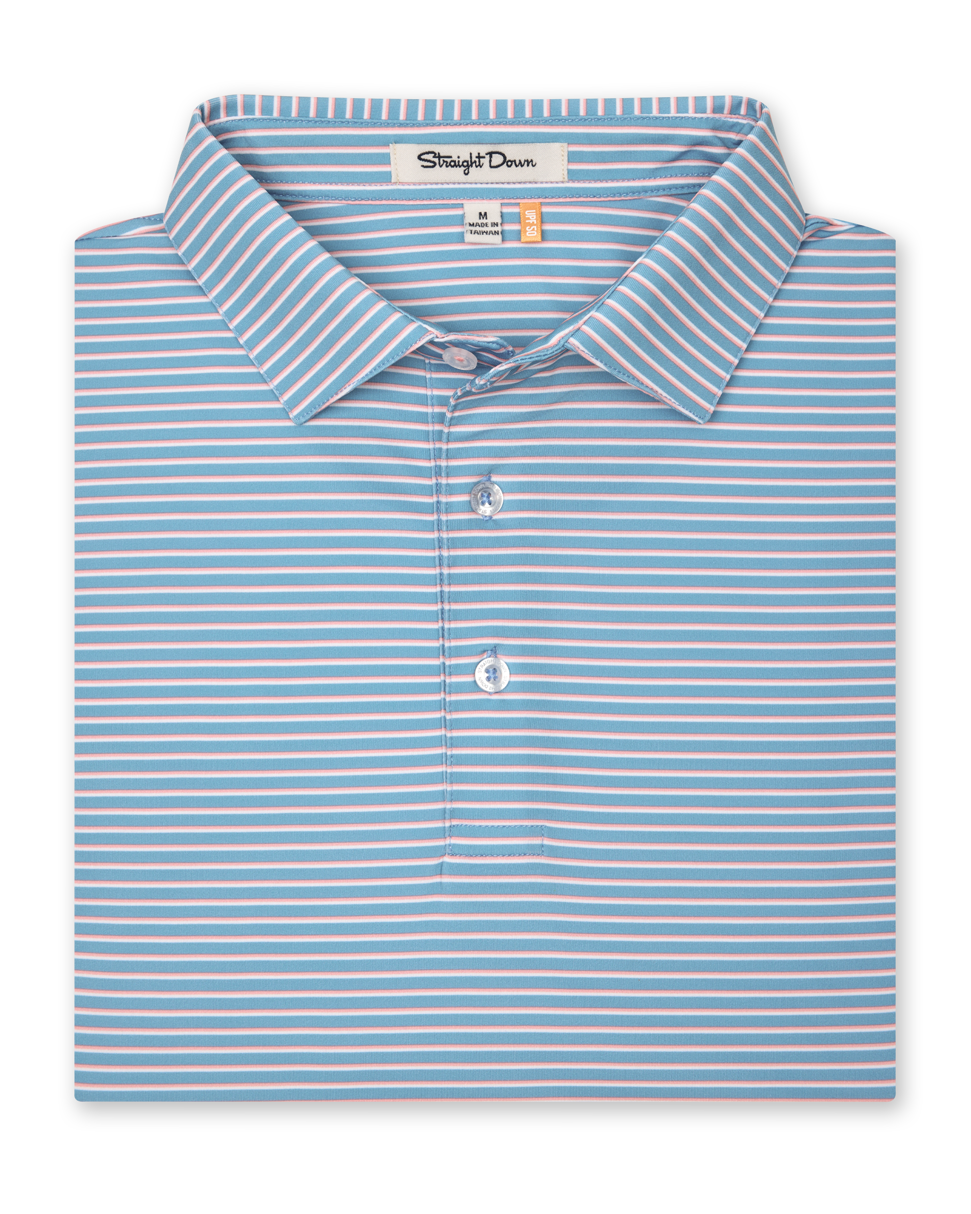 Straight Down Channel Stripe Polo - Coastal