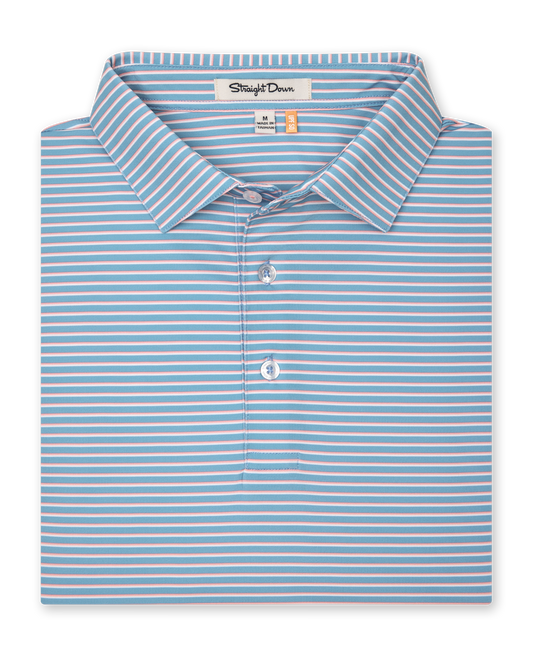 Straight Down Channel Stripe Polo - Coastal