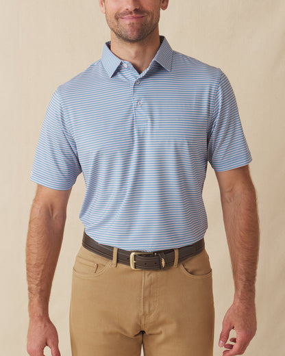 Straight Down Channel Stripe Polo - Coastal