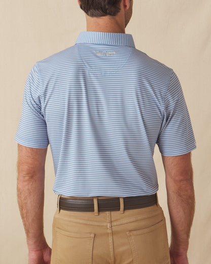 Straight Down Channel Stripe Polo - Coastal
