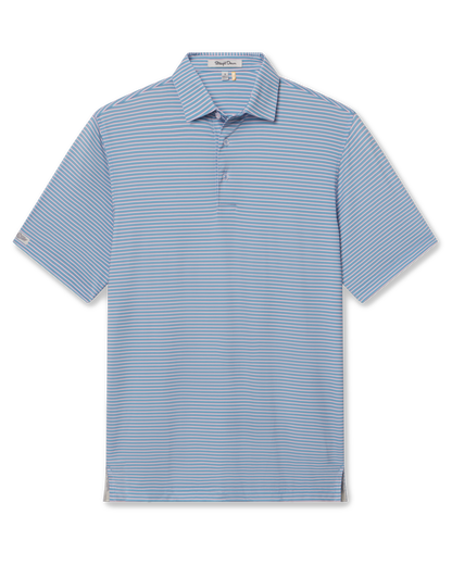 Straight Down Channel Stripe Polo - Coastal