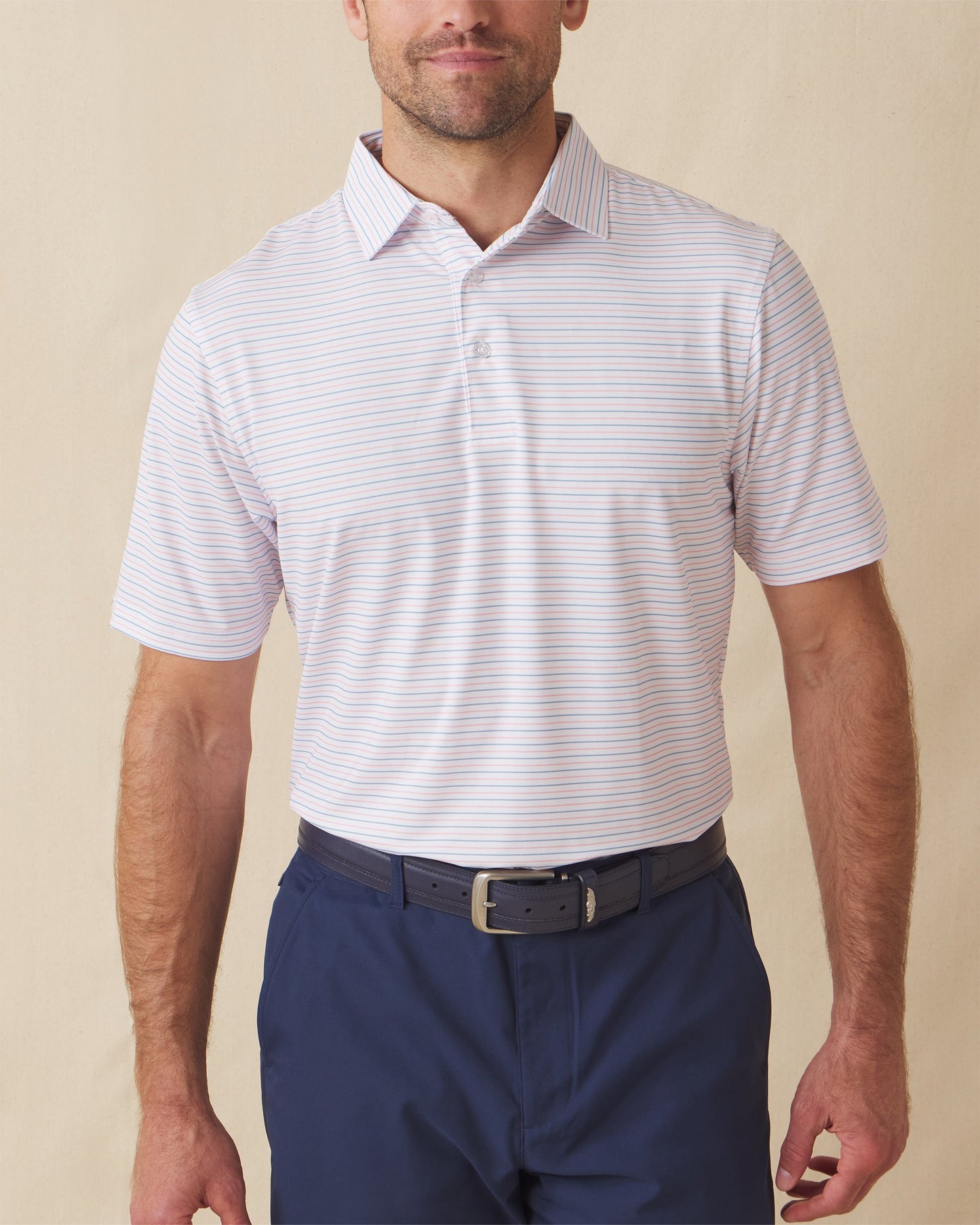 Straight Down Preserve Stripe Polo - Spritz