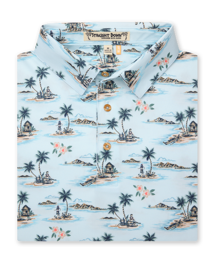 Straight Down Land Of Aloha Polo - Sea Spray