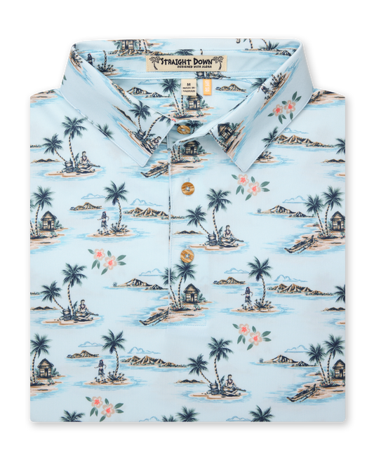 Straight Down Land Of Aloha Polo - Sea Spray