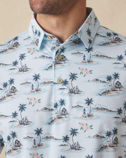 Straight Down Land Of Aloha Polo - Sea Spray