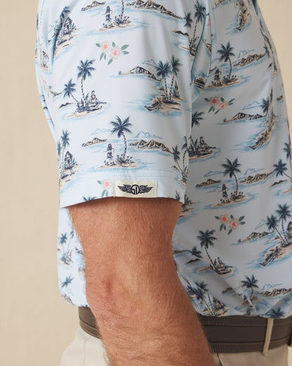 Straight Down Land Of Aloha Polo - Sea Spray
