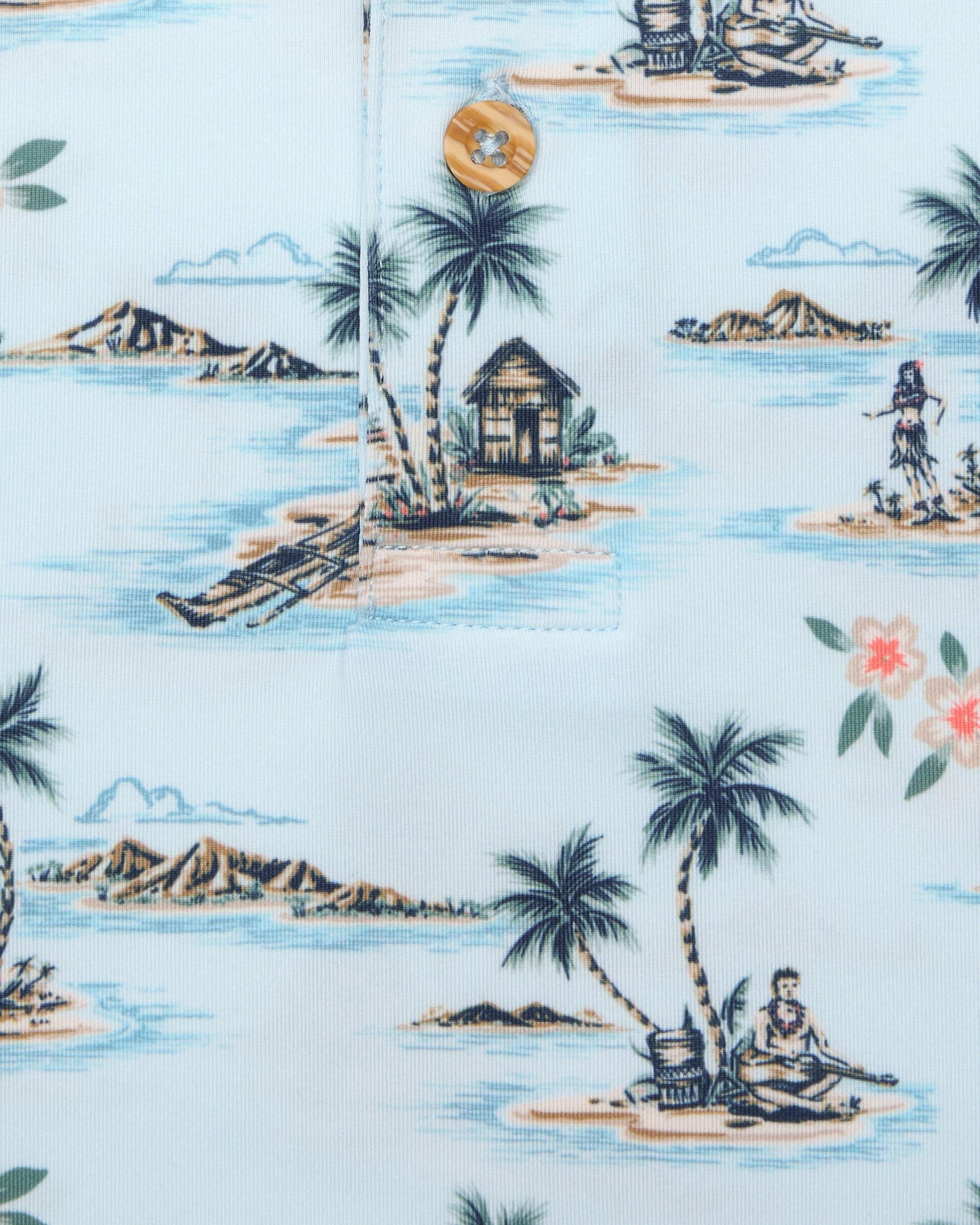 Straight Down Land Of Aloha Polo - Sea Spray
