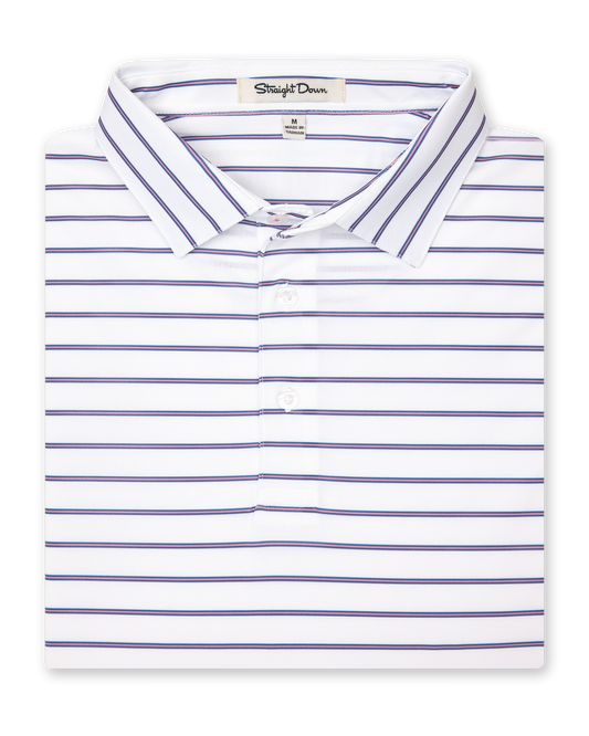 Straight Down Quintero Stripe Polo - Haze