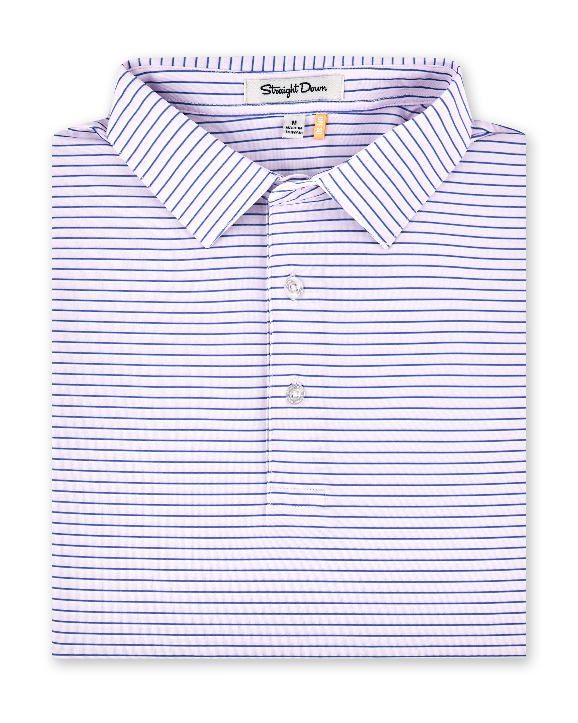 Straight Down Channel Stripe Polo - Lilac / Tidal