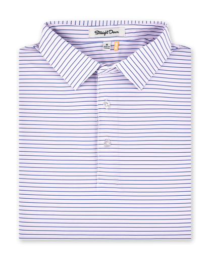Straight Down Channel Stripe Polo - Lilac / Tidal