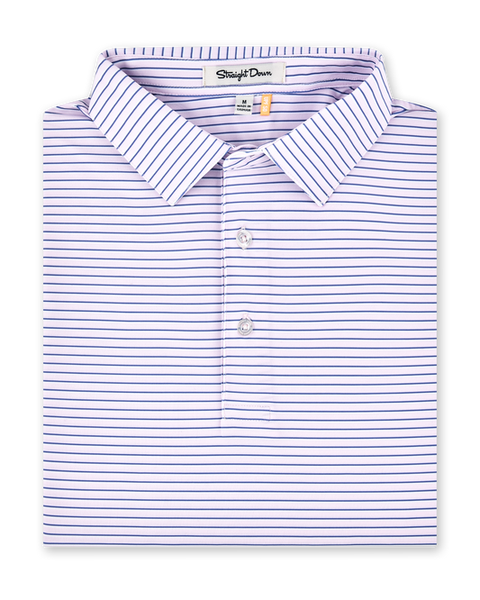 Straight Down Channel Stripe Polo - Lilac / Tidal