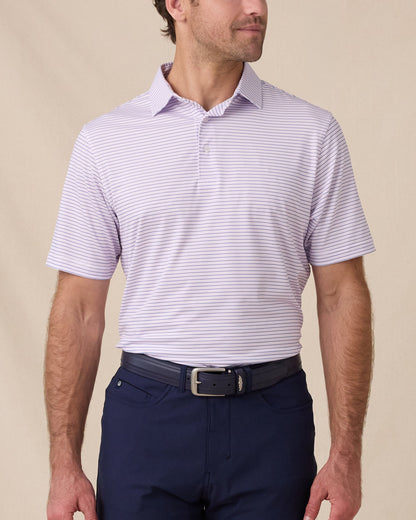 Straight Down Channel Stripe Polo - Lilac / Tidal