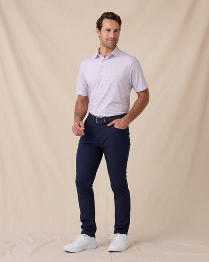 Straight Down Channel Stripe Polo - Lilac / Tidal