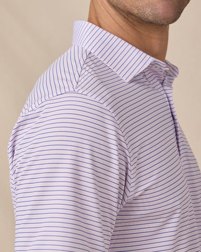 Straight Down Channel Stripe Polo - Lilac / Tidal