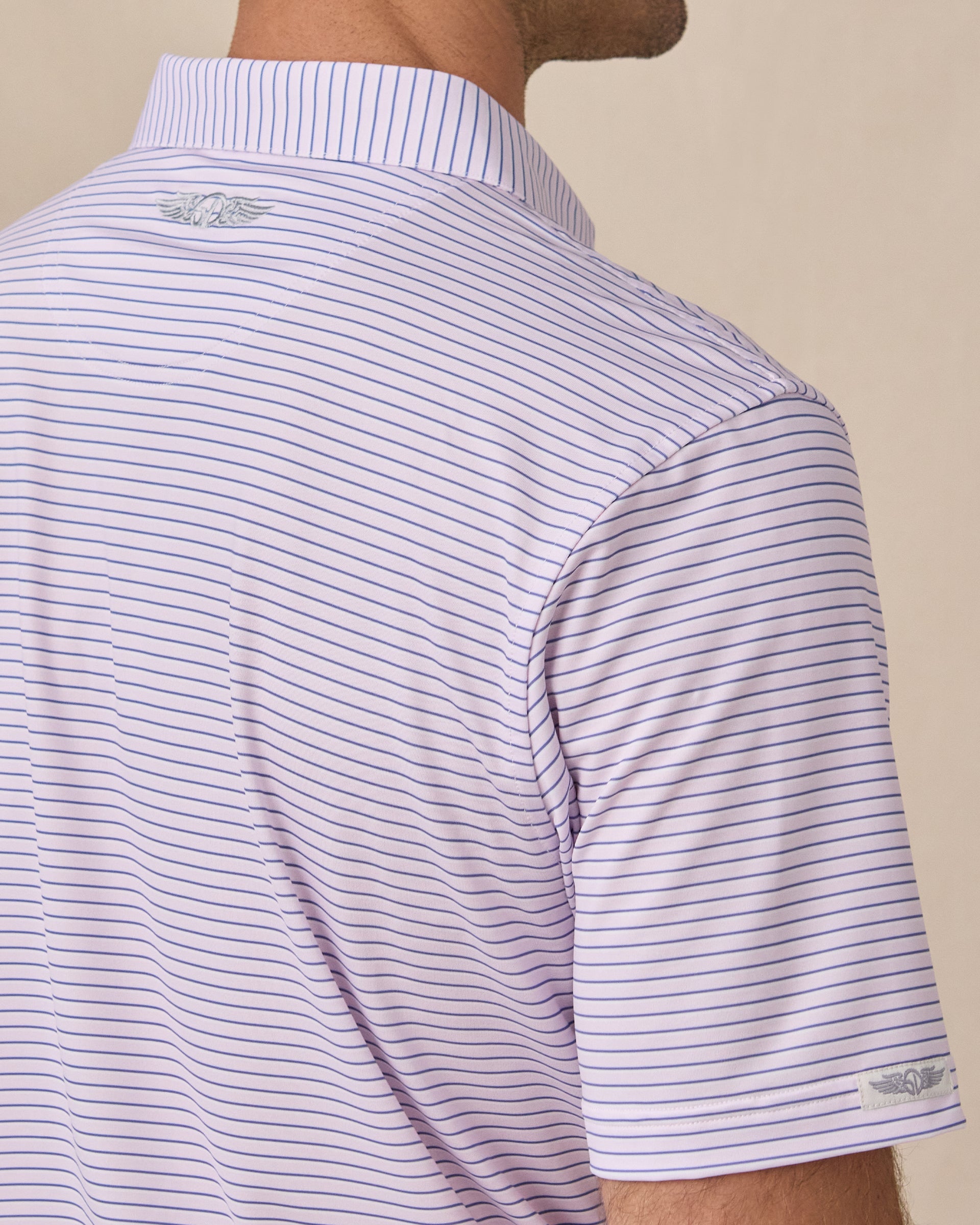 Straight Down Channel Stripe Polo - Lilac / Tidal