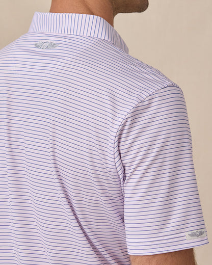 Straight Down Channel Stripe Polo - Lilac / Tidal