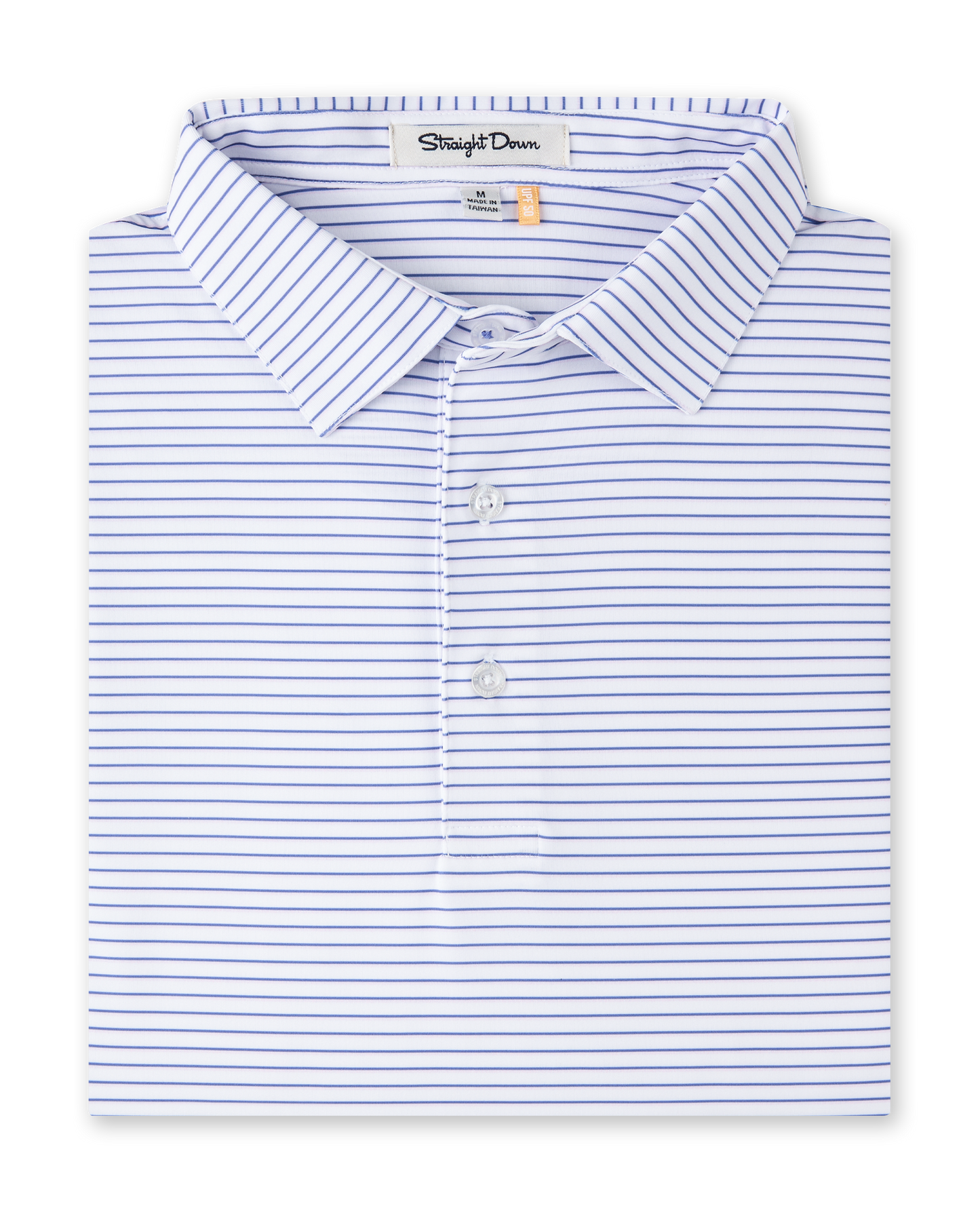 Straight Down Channel Stripe Polo - White