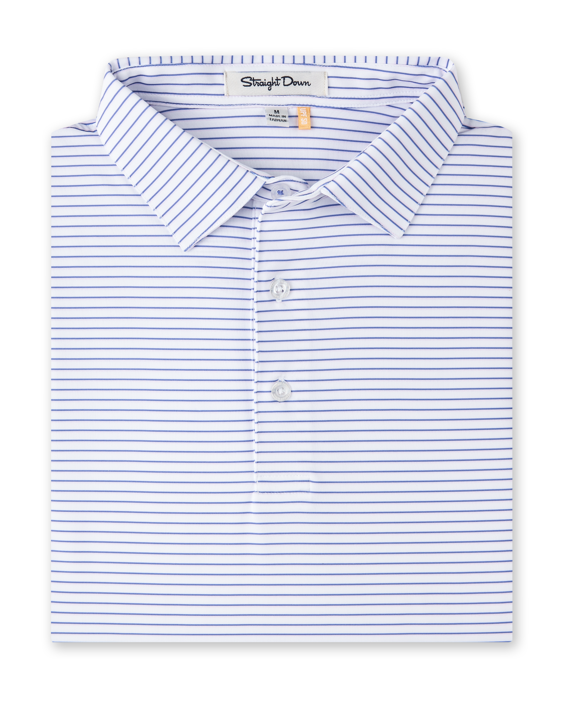 Straight Down Channel Stripe Polo - White