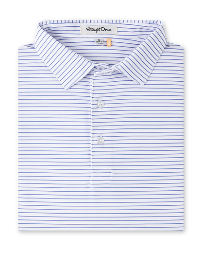 Straight Down Channel Stripe Polo - White