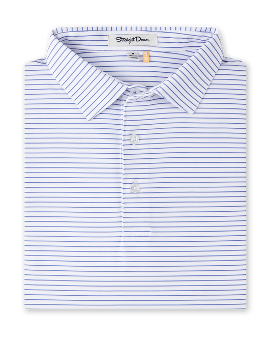 Straight Down Channel Stripe Polo - White