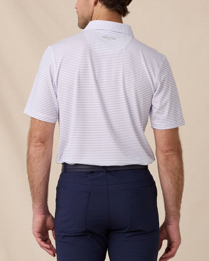 Straight Down Channel Stripe Polo - White