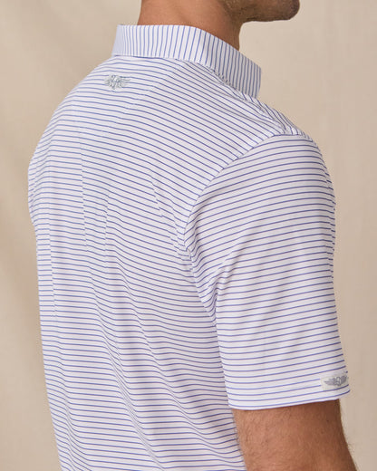 Straight Down Channel Stripe Polo - White