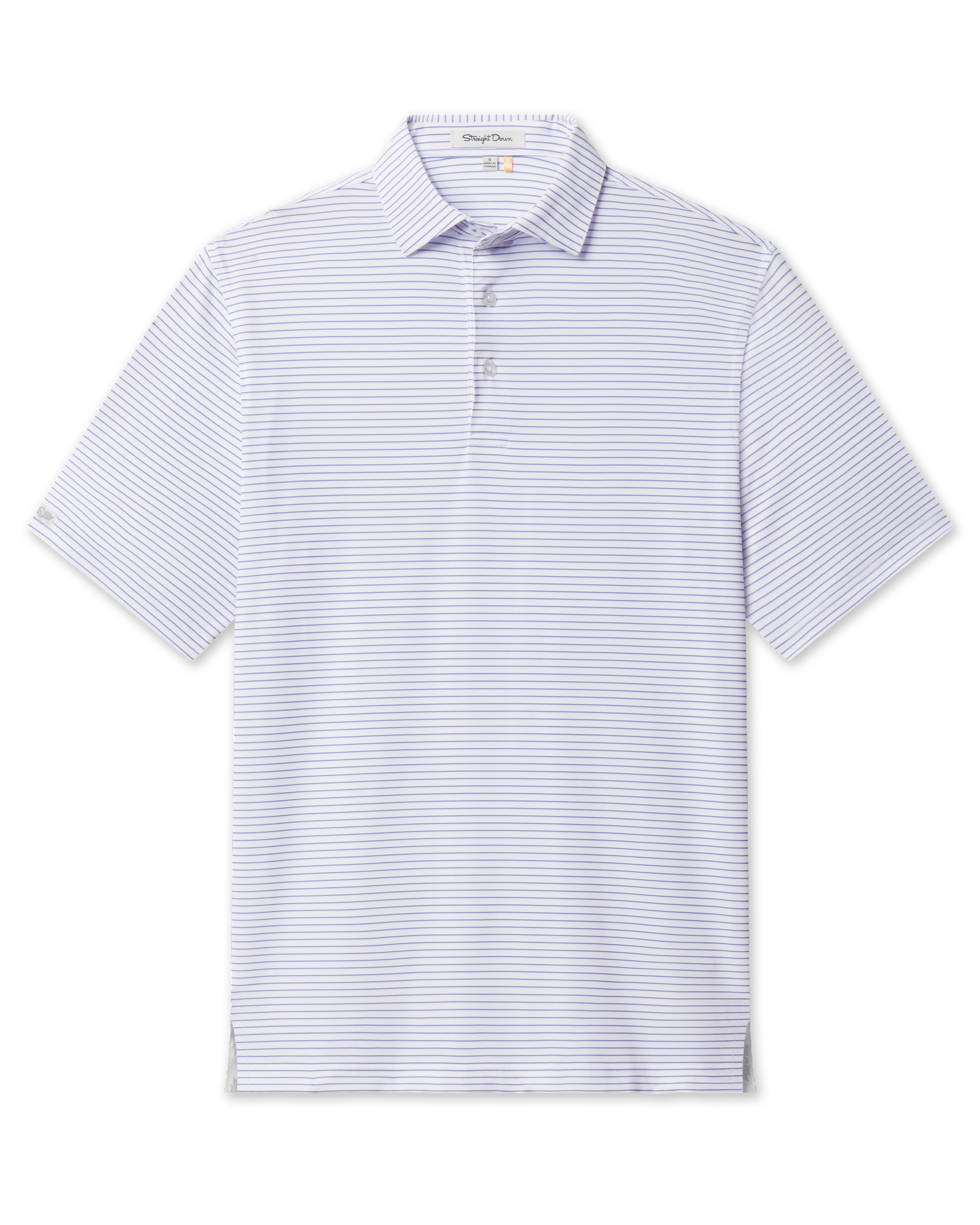 Straight Down Channel Stripe Polo - White