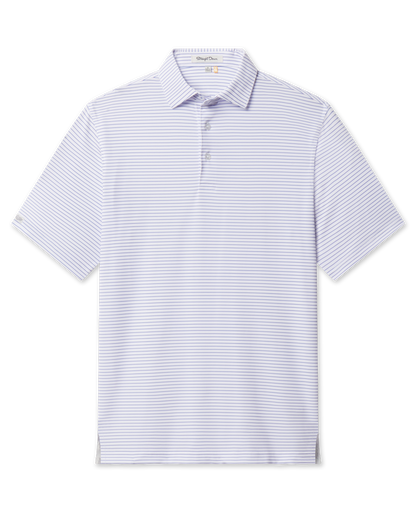Straight Down Channel Stripe Polo - White